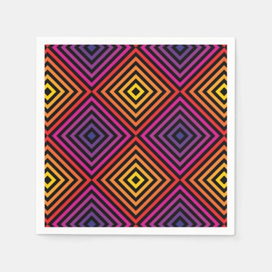 Serviette En Papier Motif psychédélique Rainbow Chevron (Devant)