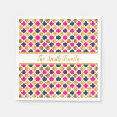 Serviette En Papier Motif Quatrefoil Multicolor (Devant)