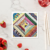 Serviette En Papier Motif Quilt artisanal (En situation)