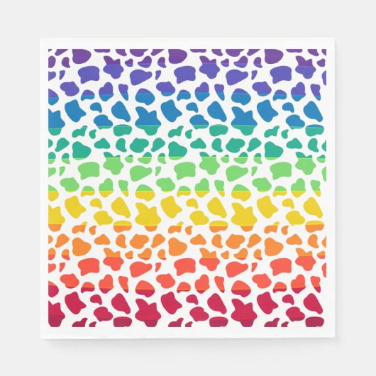 Serviette En Papier Motif Rainbow Cow (Devant)