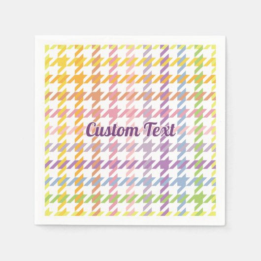 Serviette En Papier Motif Rainbow Houndstooth (Devant)