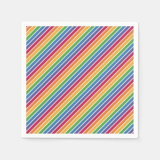 Serviette En Papier Motif Rainbow Stripes (Devant)