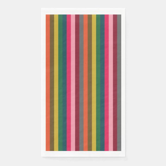 Serviette En Papier Motif rayé multicolore brillant (Devant)