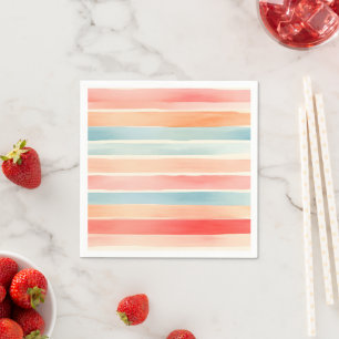 Serviette En Papier Motif rayure coloré aquarelle lumineux