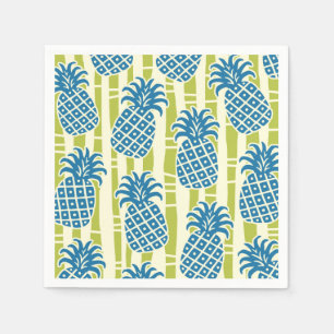 Serviette En Papier Motif rayures bambou ananas Tiki
