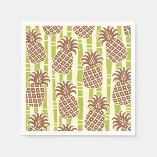 Serviette En Papier Motif rayures bambou ananas Tiki