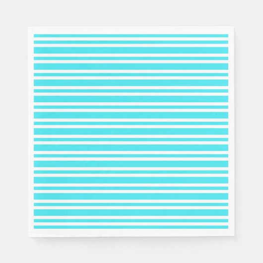 Serviette En Papier Motif Rayures Bleu Blanc (Devant)