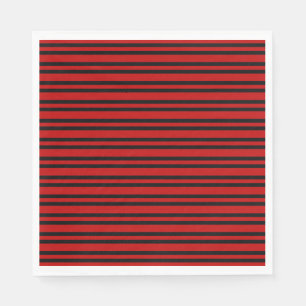 Serviette En Papier Motif Rayures Rouge Noir