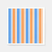 Serviette En Papier Motif rayures verticales orange bleu blanc (Devant)