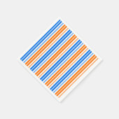 Serviette En Papier Motif rayures verticales orange bleu blanc (Coin)
