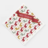 Serviette En Papier Motif Red Christmas Reindeer#12 ID1009 (Coin)