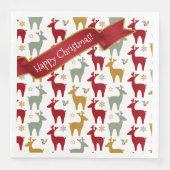 Serviette En Papier Motif Red Christmas Reindeer#12 ID1009 (Devant)