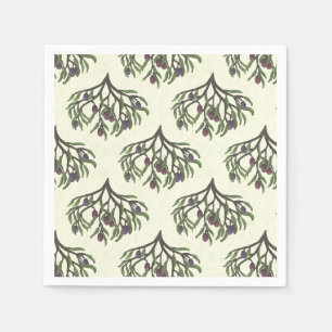 Serviette En Papier Motif répétitif de branche d'olive