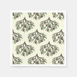 Serviette En Papier Motif répétitif de branche d'olive