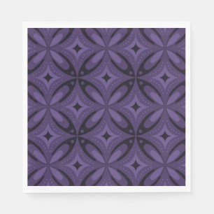 Serviette En Papier Motif Rétro de Couleur Violet Foncé