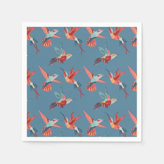 Serviette En Papier Motif Retro Hummingbird (Devant)
