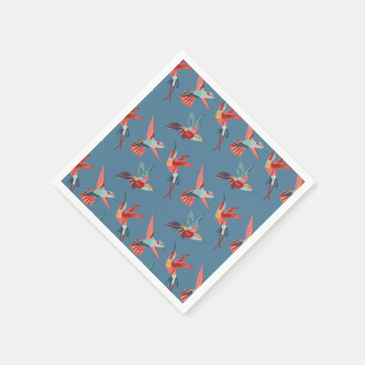 Serviette En Papier Motif Retro Hummingbird (Coin)