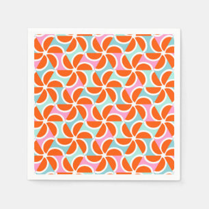 Serviette En Papier Motif Retro Orange Wedge