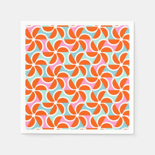 Serviette En Papier Motif Retro Orange Wedge (Devant)
