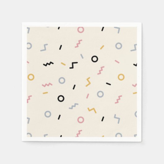Serviette En Papier Motif Retro Squiggle (Devant)