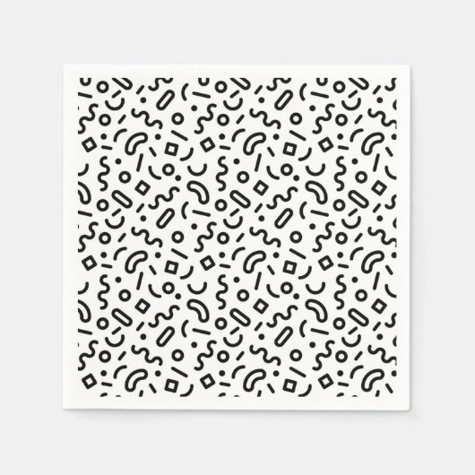Serviette En Papier Motif Retro Squiggle (Devant)