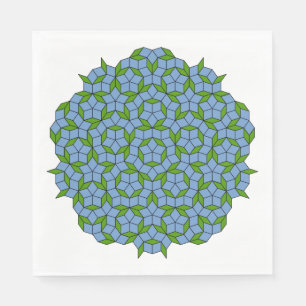Serviette En Papier Motif Rhombus Penrose vert et bleu