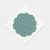 Serviette En Papier Motif Rhombus Penrose vert et bleu (Coin)