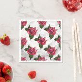 Serviette En Papier Motif rose (En situation)