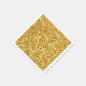 Serviette En Papier Motif Rose Abstrait moderne, Jaune de moutarde (Coin)