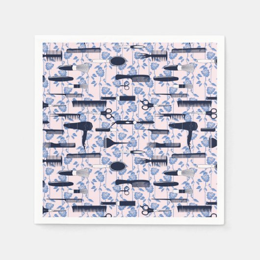 Serviette En Papier Motif Rose bleu Beauty Care (Devant)