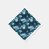 Serviette En Papier Motif Rose bleu classique (Coin)