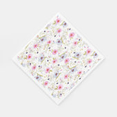 Serviette En Papier Motif rose, bleu floral (Coin)