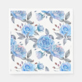 Serviette En Papier Motif rose bleu pastel (Devant)
