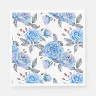 Serviette En Papier Motif rose bleu pastel