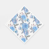 Serviette En Papier Motif rose bleu pastel (Coin)