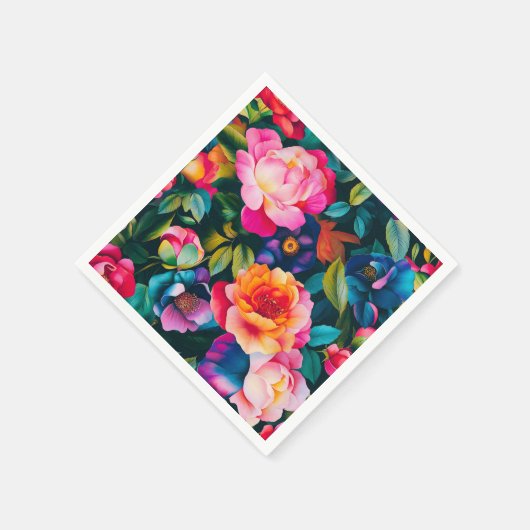 Serviette En Papier Motif rose chic et dynamique (Coin)