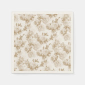 Serviette En Papier Motif Rose de crème (Devant)