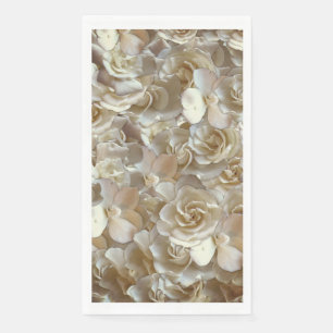 Serviette En Papier Motif Rose d'Ivoire – Art Floral Élégant