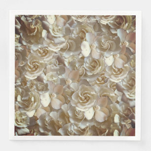 Serviette En Papier Motif Rose d'Ivoire – Élégante Art Floral