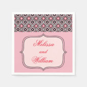 Serviette En Papier Motif rose et noir (Devant)