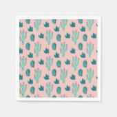 Serviette En Papier Motif rose et vert mignon Cactus (Devant)