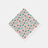 Serviette En Papier Motif rose et vert mignon Cactus (Coin)