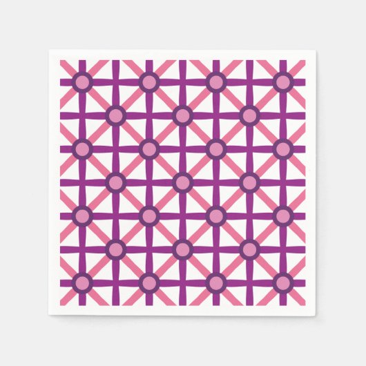 Serviette En Papier Motif rose et violet funky (Devant)