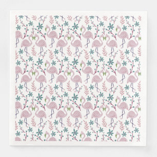 Serviette En Papier Motif rose flamingo sans couture sur arrière - pla