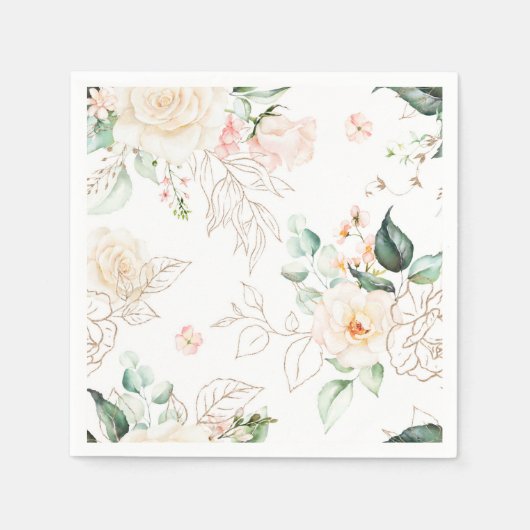 Serviette En Papier Motif rose Floral Garden (Devant)