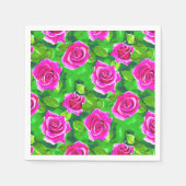Serviette En Papier Motif Rose Fuchsia Pink (Devant)