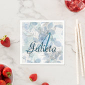 Serviette En Papier Motif Rose Monogramme (En situation)