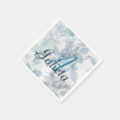 Serviette En Papier Motif Rose Monogramme (Coin)