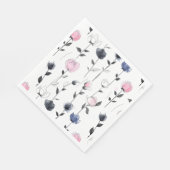 Serviette En Papier Motif rose noir moderne (Coin)