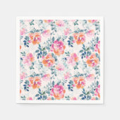 Serviette En Papier Motif Rose peint (Devant)